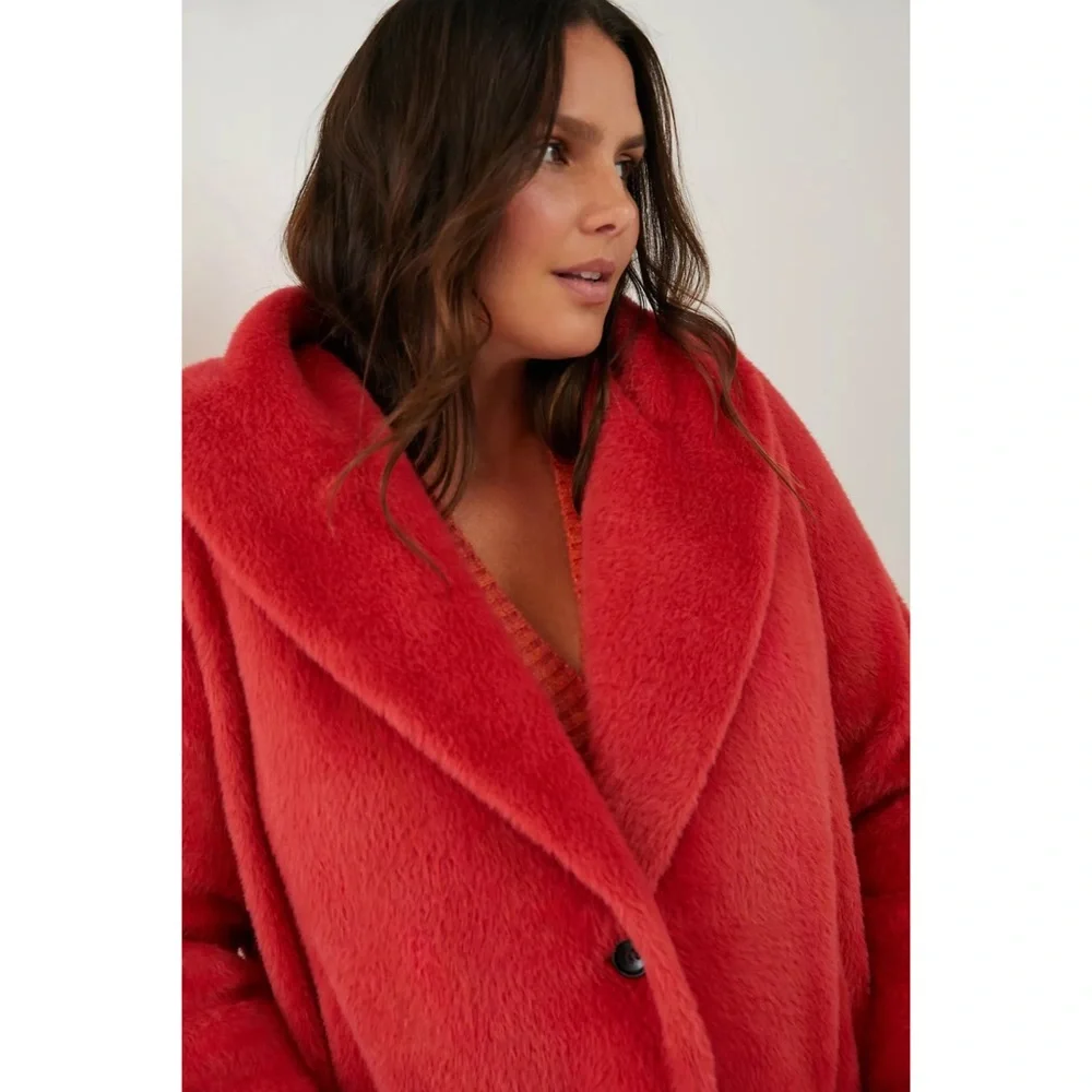 Anthropologie Sanctuary Elena Plush Shawl Jacket - in Medium Pink - NWT - SZ XL - Picture 6 of 13